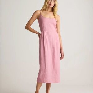 Quince European Linen Scoop Neck Midi Dress